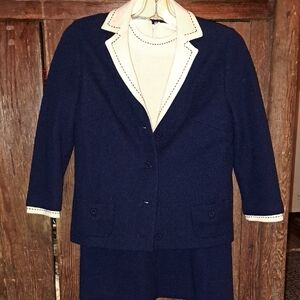 Vintage 60's Navy/Cream Suit Set